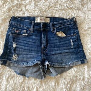 Hollister low rise ripped denim shorts